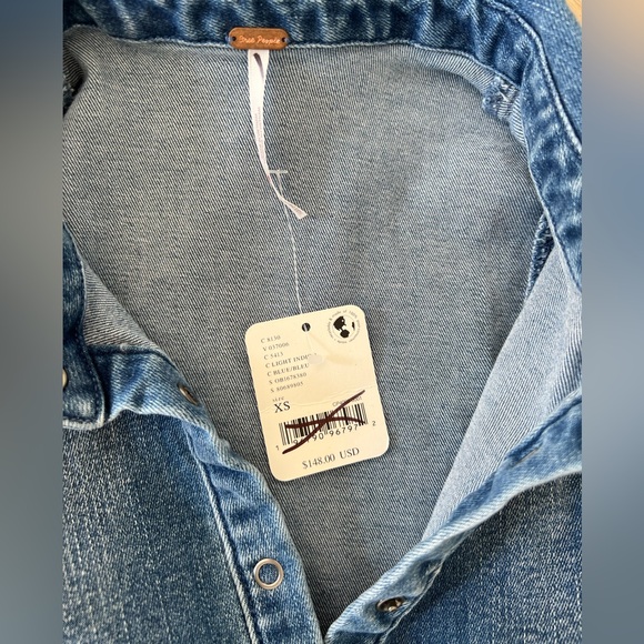 NWT free people Thea denim mini dress XS - Picture 7 of 7